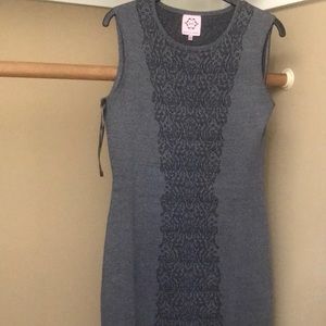 Nanette lepore black lace sleeveless knit dress M